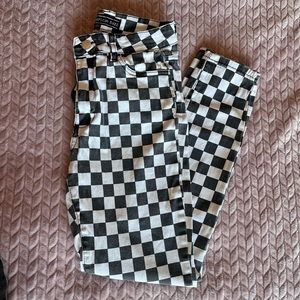 checkered jeans